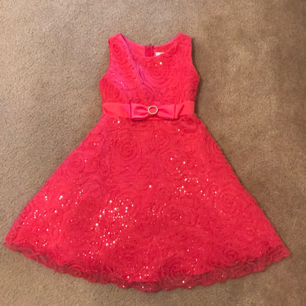 Children’s pink rose sequin dress!